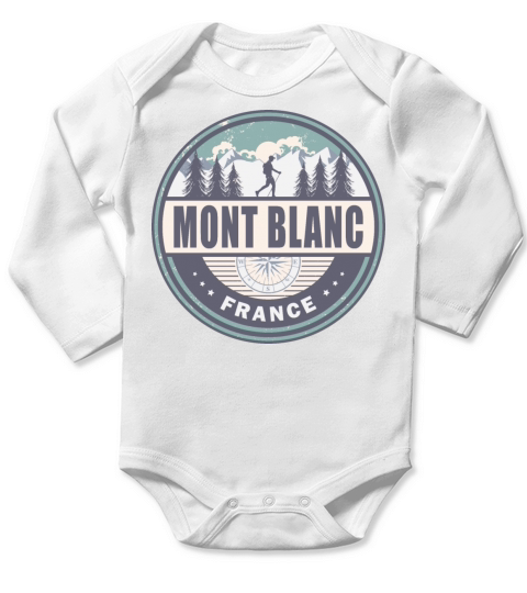 Mont Blanc France French Alps Vintage Hiking Long Sleeve Baby One-Piece