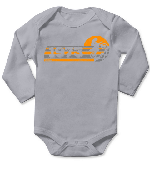 Motorcycle Vintage 1973 Birthday Motorbike Long Sleeve Baby One-Piece