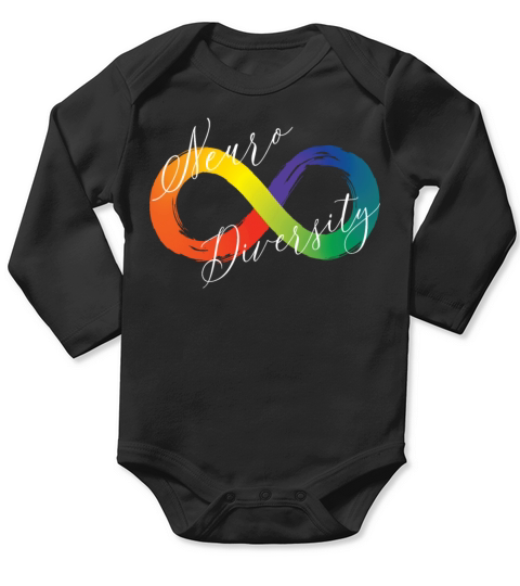 Neuro Diversity Infinity Symbol Spectrum Autism Long Sleeve Baby One-Piece