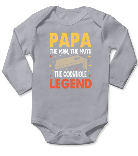 Papa the man the myth the Cornhole Legend Long Sleeve Baby One-Piece