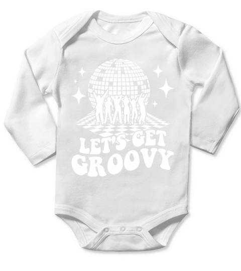 Retro Groovy Club Vintage Party Funny Disco Ball Long Sleeve Baby One-Piece