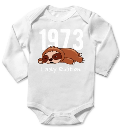 Sloth Vintage 1973 Birthday Lazy Edition Long Sleeve Baby One-Piece
