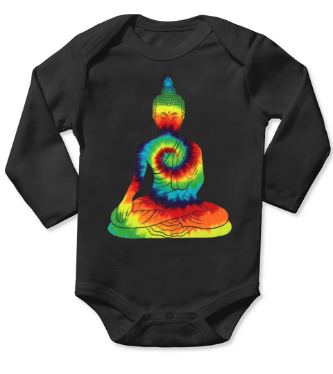 Vintage Tie Dye Buddha For Buddism Beliver Long Sleeve Baby One-Piece