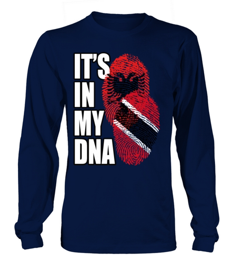 Albanian And Trinidad Tobago Mix Heritage DNA Flag Long sleeved Unisex