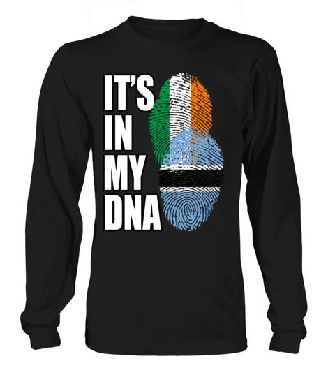Botswana And Irish Mix Heritage DNA Flag Long sleeved Unisex