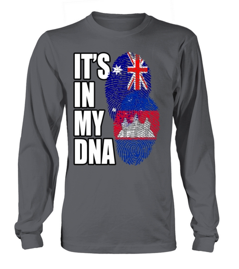 Cambodian And Australian Mix Heritage DNA Flag Long sleeved Unisex