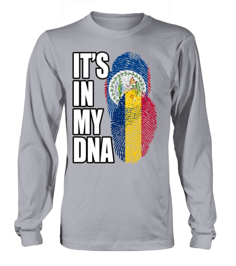 Chadian And Belizean Mix Heritage DNA Flag Long sleeved Unisex
