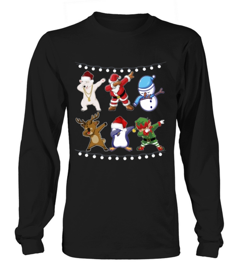 Dabbing Santa Elf Friends Christmas Kids Boys Men Long sleeved Unisex