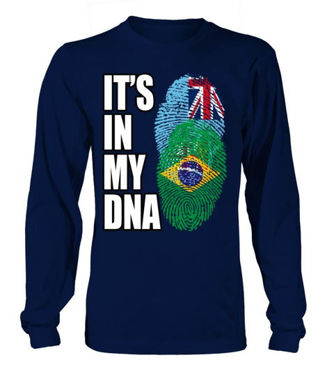 Fijian And Brazilian Mix Heritage DNA Flag Long sleeved Unisex