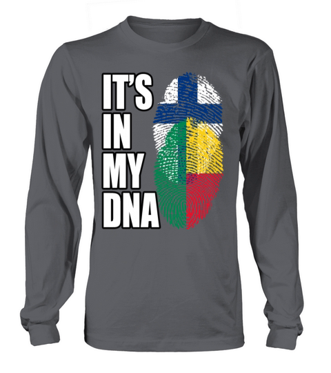 Finland And Benin Mix Heritage DNA Flag Long sleeved Unisex