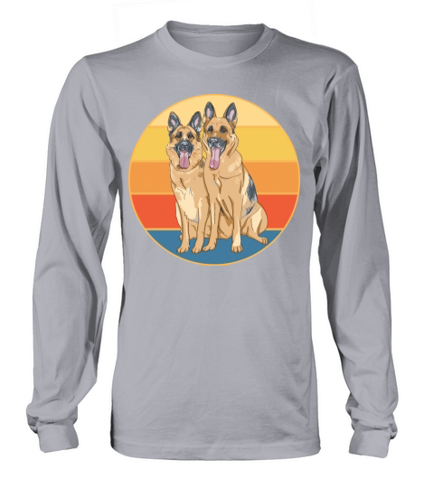 German Shepherd Dog Breed Vintage Retro Sunset Long sleeved Unisex