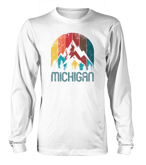 Retro Michigan Designfor Men Women and Kids Long sleeved Unisex