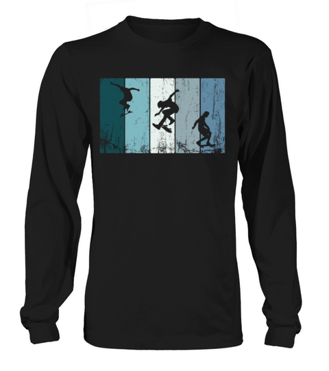 Skate Skateboard Skateboarder Skater Retro Stripes Long sleeved Unisex