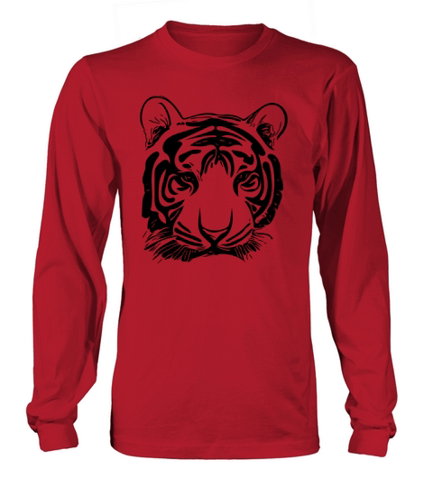 Tiger Big Cat With Vintage Stripe Pattern Long sleeved Unisex