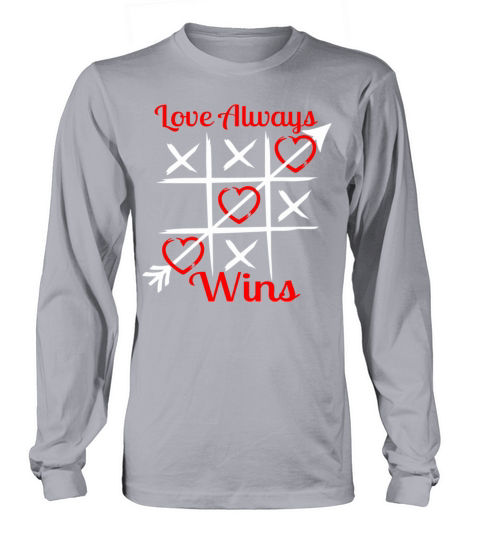 Vintage Valentines Day Love Always Wins Tic Tac To Long sleeved Unisex
