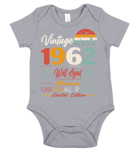 1962 Original vintage vintage retro birthday Short Sleeve Baby One-Piece
