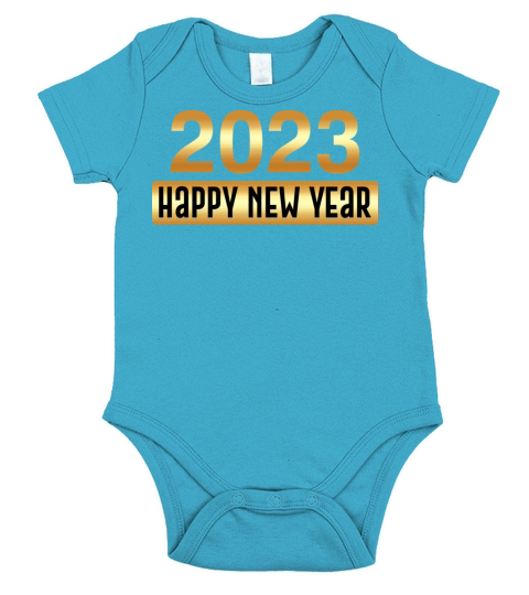 2023 Happy New Year Short Sleeve Baby One-Piece
