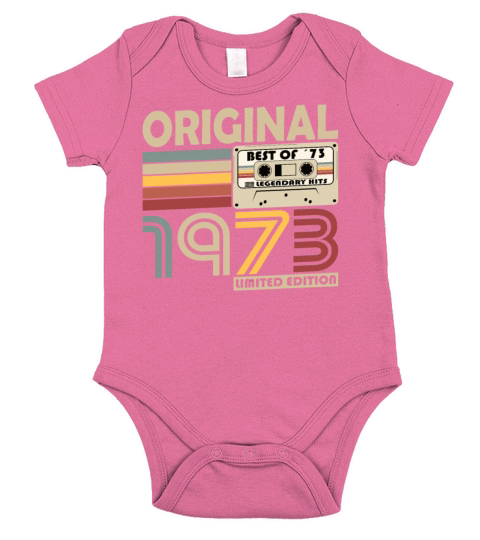 50th birthday vintage 1973 original 1973 Short Sleeve Baby One-Piece