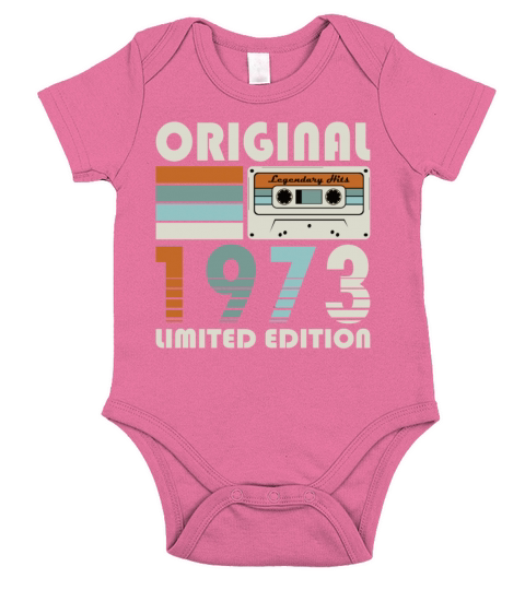 50th birthday vintage 1973 original 1973 Short Sleeve Baby One-Piece
