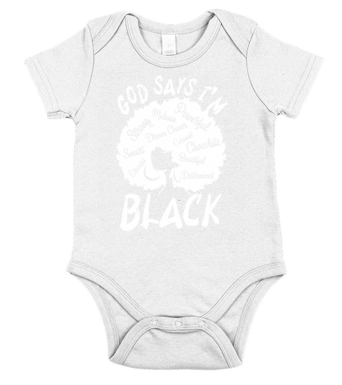 African American Girl God Says I Am Black Pride Short Sleeve Baby One-Piece