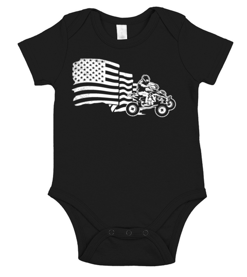 all terrain vehicles patriotic flag vintage with s Short Sleeve Baby One-Piece