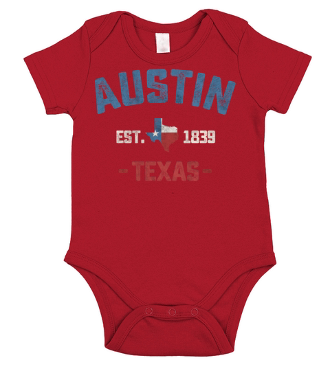 Austin Texas TX Athletic Sports Design Vintage Sty Short Sleeve Baby One-Piece
