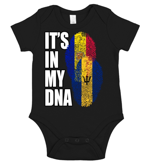 Barbadian And Andorran Mix Heritage DNA Flag Short Sleeve Baby One-Piece