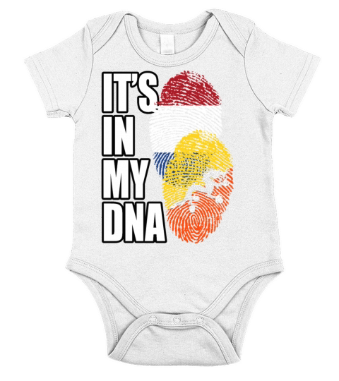 Bhutanese And Dutch Mix Heritage DNA Flag Short Sleeve Baby One-Piece