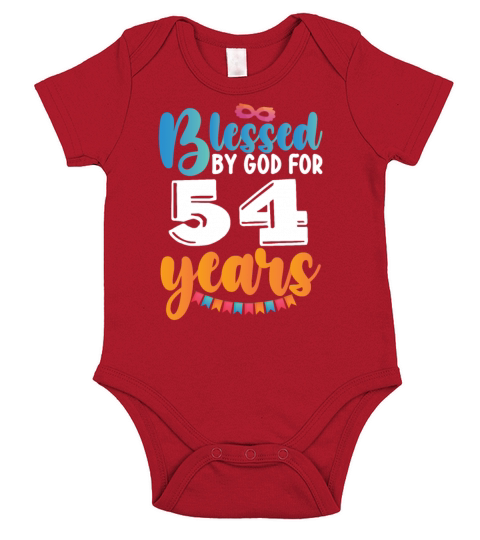 Birthday Blessed by God for 54 Years Short Sleeve Baby One-Piece