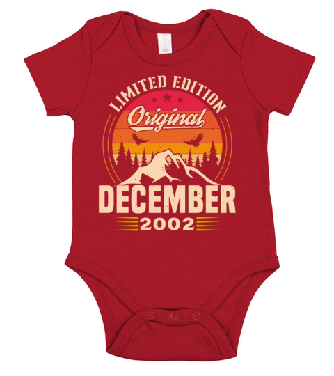 Birthday Gift December 2002 Vintage Retro Short Sleeve Baby One-Piece