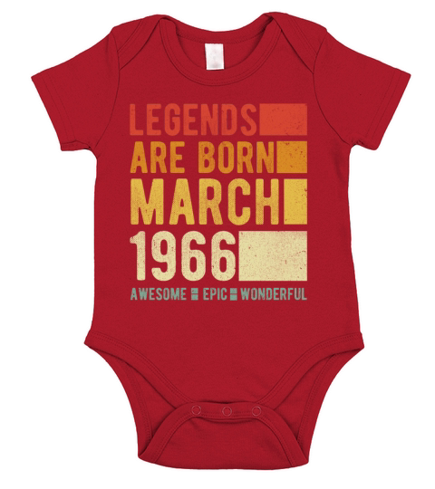 Birthday March 1966 Short Sleeve Baby One-Piece