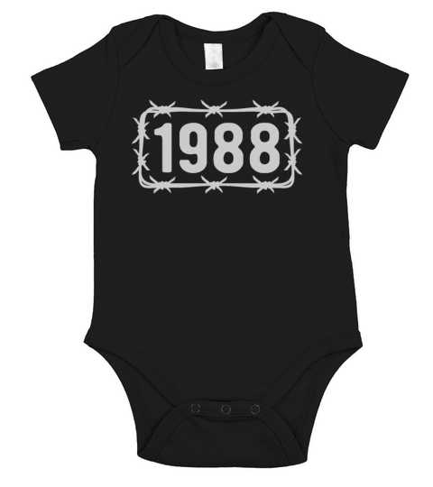 Birthday Vintage 1988 Barbed Wire Short Sleeve Baby One-Piece
