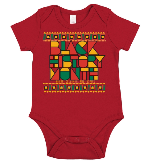 Black Geometric History Month Short Sleeve Baby One-Piece