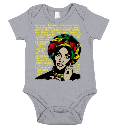 Black history month african women words design266 Short Sleeve Baby One-Piece