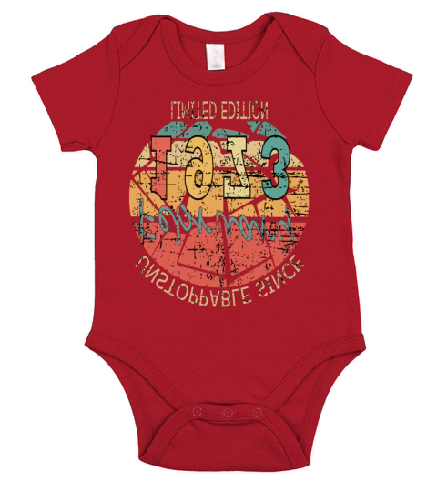 Born in 1973 Vintage Birthday Retro Short Sleeve Baby One-Piece