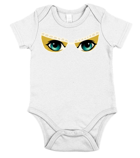 Bra with blue Eyes Gold and pearl lace Short Sleeve Baby One-Piece