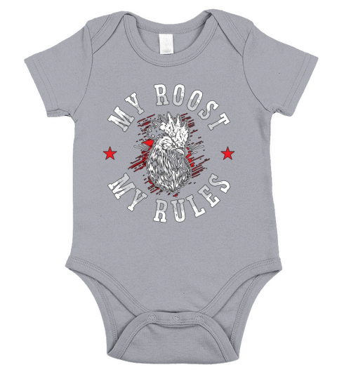 Cock My Roost My Rules Chicken Farming Cock Lover Short Sleeve Baby One-Piece
