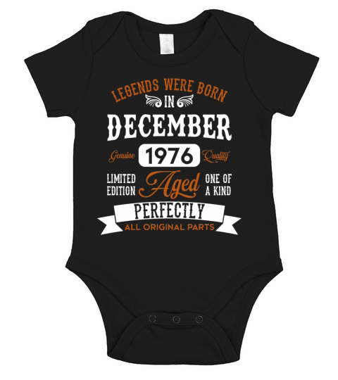 December 1976 Legends Birthday Gift Short Sleeve Baby One-Piece