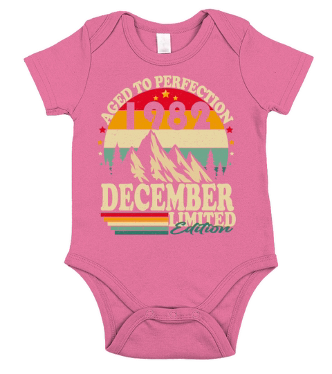 December 1982 Vintage Retro Birthday Short Sleeve Baby One-Piece