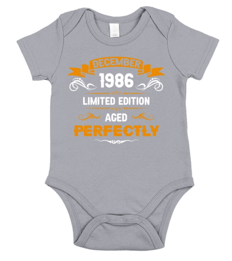 December 1986 Vintage Birthday Present Short Sleeve Baby One-Piece