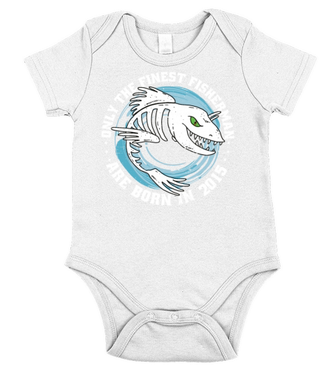 Fishermen Vintage born 2015 Birthday funny sayings Short Sleeve Baby One-Piece