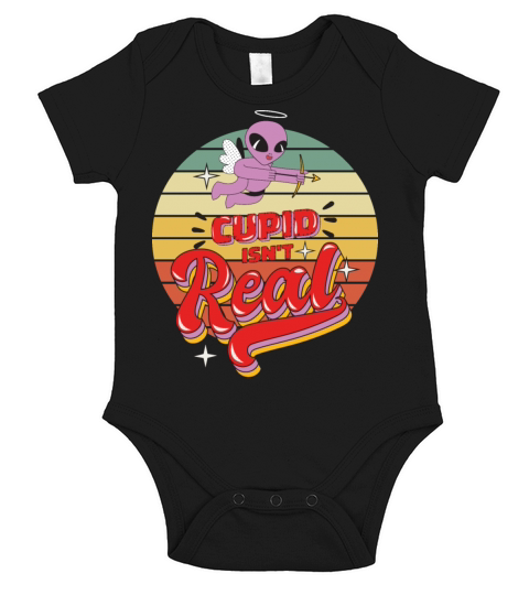 Funny Anti Valentines Day Alien Cupid Short Sleeve Baby One-Piece