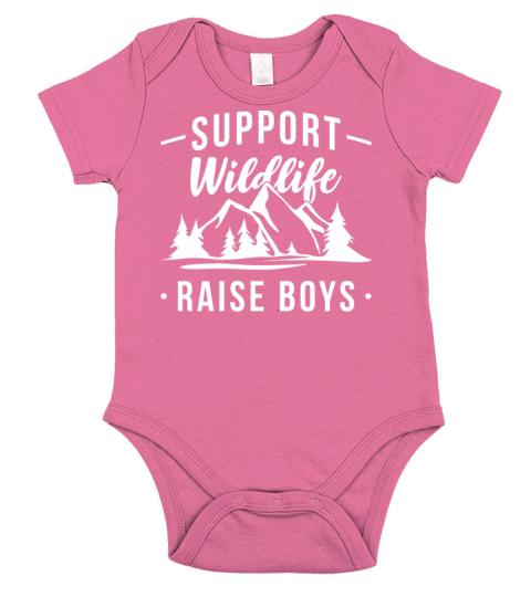Funny Support Wildlife Raise Boys Mom Dad Parents Short Sleeve Baby One-Piece