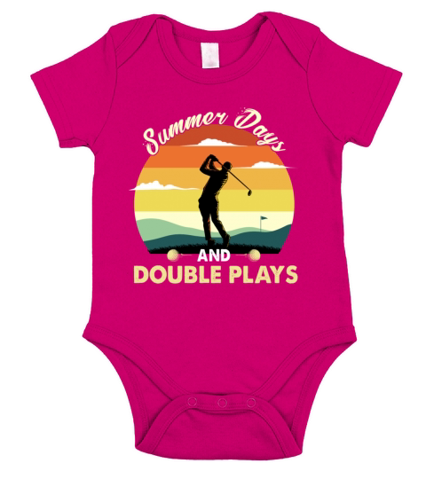 Golf summer days and double plays vintage shirt Short Sleeve Baby One-Piece