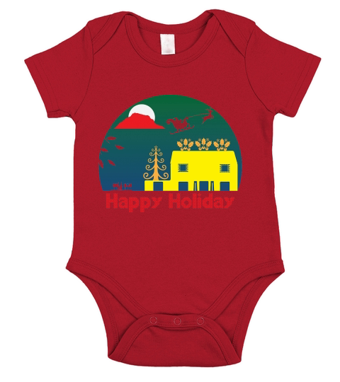Happy Holidays Christmas Tee Holiday Short Sleeve Baby One-Piece