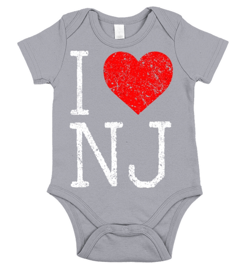 I Love New Jersey Nj Hometown Garden State Vintage Short Sleeve Baby One-Piece