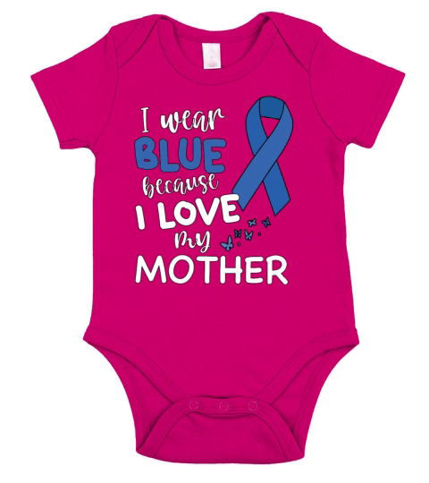 I Wear Blue Colon Cancer Awareness Survivor Short Sleeve Baby One-Piece