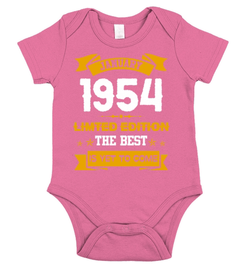 January 1954 Birthday Surprise Short Sleeve Baby One-Piece