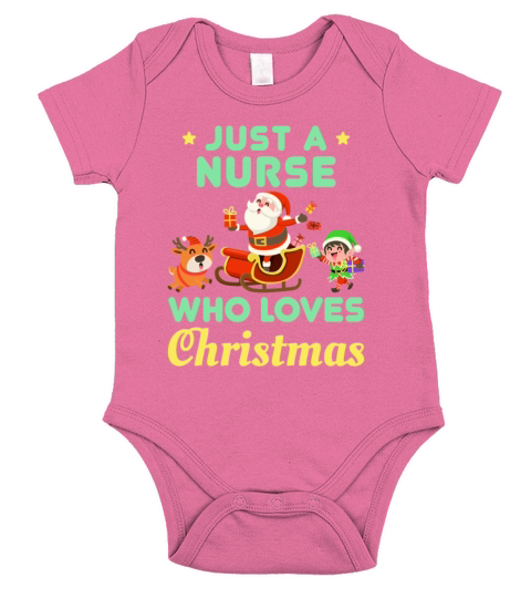 Just a Nurse Who Loves Christmas Short Sleeve Baby One-Piece