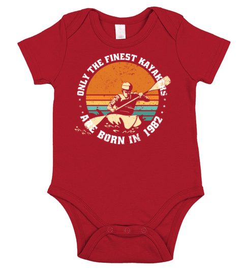 Kayak-Rafting KAYAKER Vintage 1982 Birthday Short Sleeve Baby One-Piece